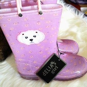 ๐ฃsale๐HP๐ dELiA*s Purple Dog Rain Boots last pair size 11/12